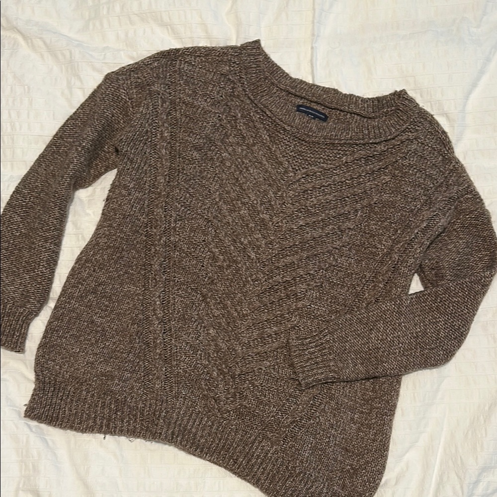 American Eagle Outfitters Brown Crew Neck Sweater